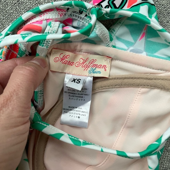 Mara Hoffman Mint and Pink Patterned Bikini top - Picture 5 of 6